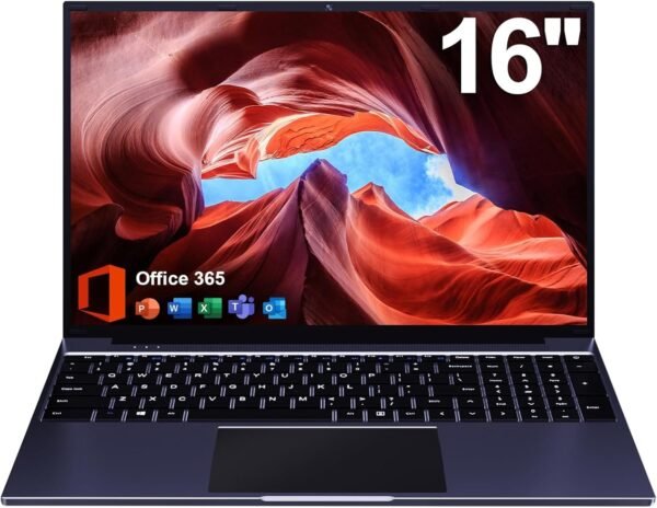 16 inch Laptop, 12GB RAM 384GB Storage Laptop Computer, 5305U Processor, 1920x1200 IPS FHD Display, WiFi, Bluetooth, Webcam, Type-C, 38Wh Battery