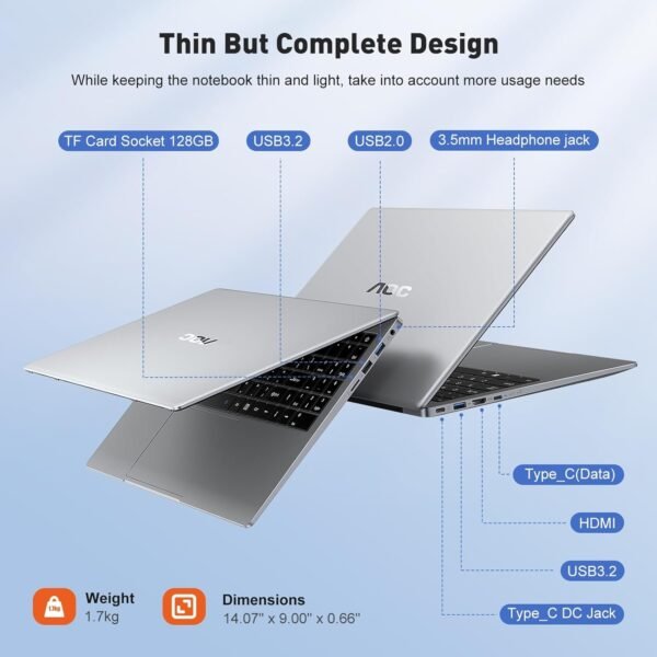 AOC Laptop Computer 16GB RAM 512GB SSD Gaming Laptops 15.6 Inch FHD Screen Premium Laptop (Up to 3.6GHz) Windows 11 Laptop Computer, Light&Thin, Metal Shell, Webcam, Type-C, USB3.2 - Image 4