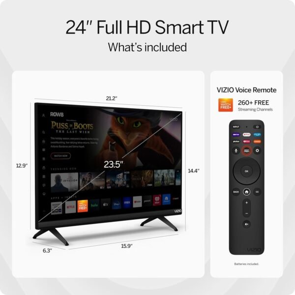 VIZIO 24-inch D-Series FHD LED Smart TV w/Bluetooth Headphone Capable, AMD FreeSync & Alexa Compatibility, D24fM-K01, 2023 Model - Image 4