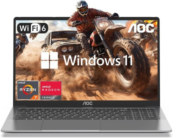 2025 Gaming Laptop with AMD Ryzen 7 5700U Processor(8C/16T, Up to 4.5GHz), 16.1“ FHD Display Laptop Computer with Backlit Keyboard, 16GB RAM 512GB SSD, WiFi 6, HDMI 1.4, USB3.2, Type-C, 53Wh Battery