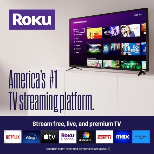 Westinghouse Roku TV - 24 Inch Smart Television, 720P LED HD with Wi-Fi Connectivity and Mobile App, Flat Screen Compatible with Apple Home Kit, Alexa and Google Assistant - Image 2