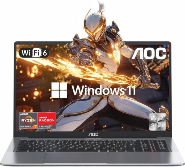 Gaming Laptop with AMD Ryzen 7 5700U Processor(8C/16T, Up to 4.3GHz), 16.1“ FHD Display Laptop Computer with Backlit Keyboard, 16GB RAM 512GB NVMe SSD, WiFi 6, HDMI 1.4, USB3.2, Type-C, 53Wh Battery