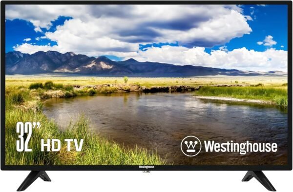 Westinghouse 32 Inch TV, 720p HD LED Small Flat Screen Non-Smart Television with HDMI, USB, VGA, & V-Chip Parental Controls, Monitor for Home, Kitchen, RV Camper, or Office