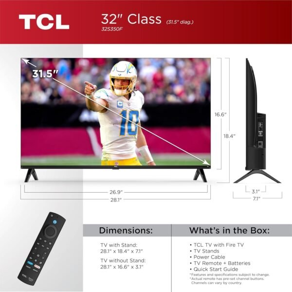 TCL 32-Inch Class S3 1080p LED Smart TV with Fire TV (32S350F, 2023 Model), Alexa Built-in, Apple AirPlay Compatibility, Streaming FHD Television,Black - Image 11